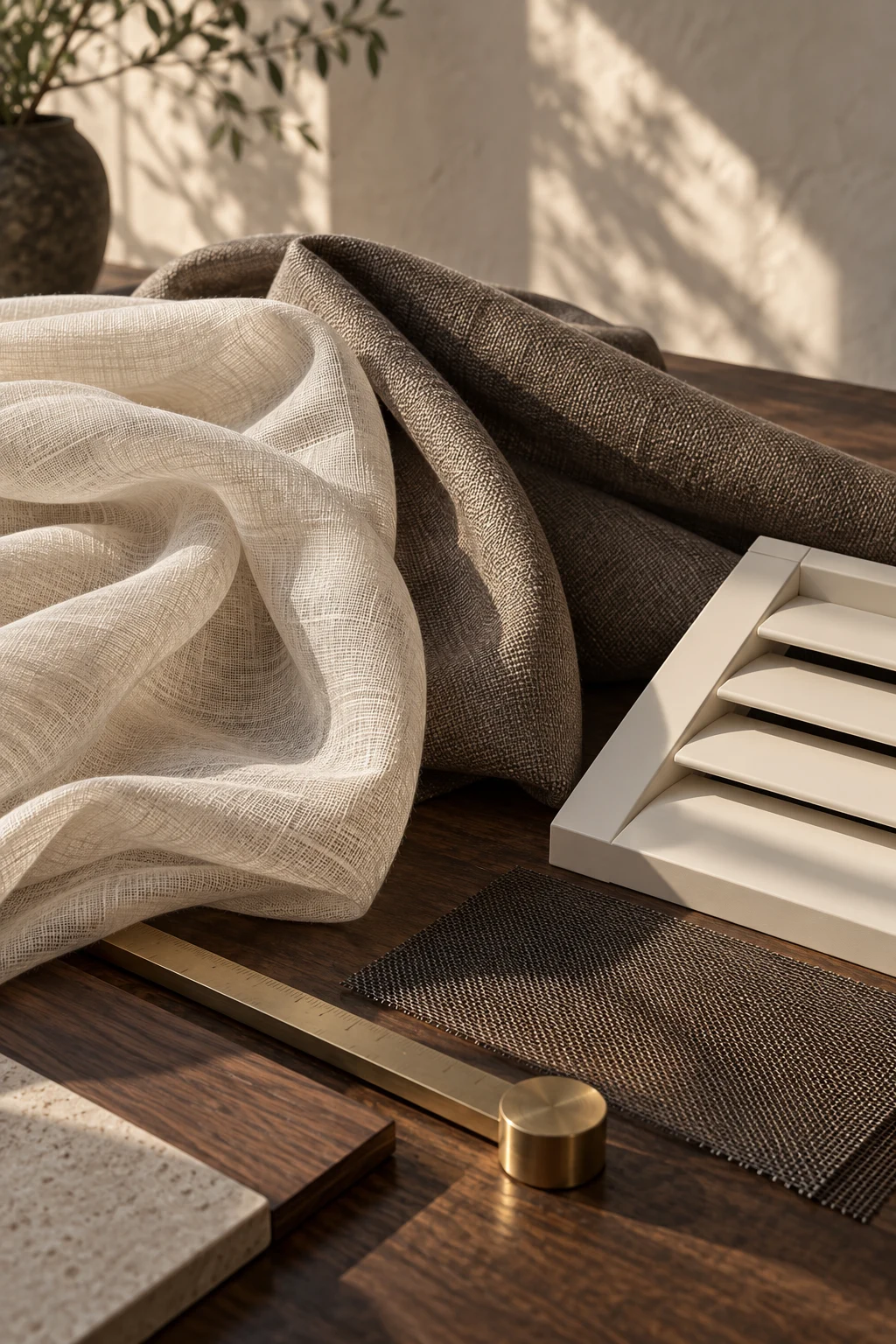 Original concept study of fabric, shutter and screen details